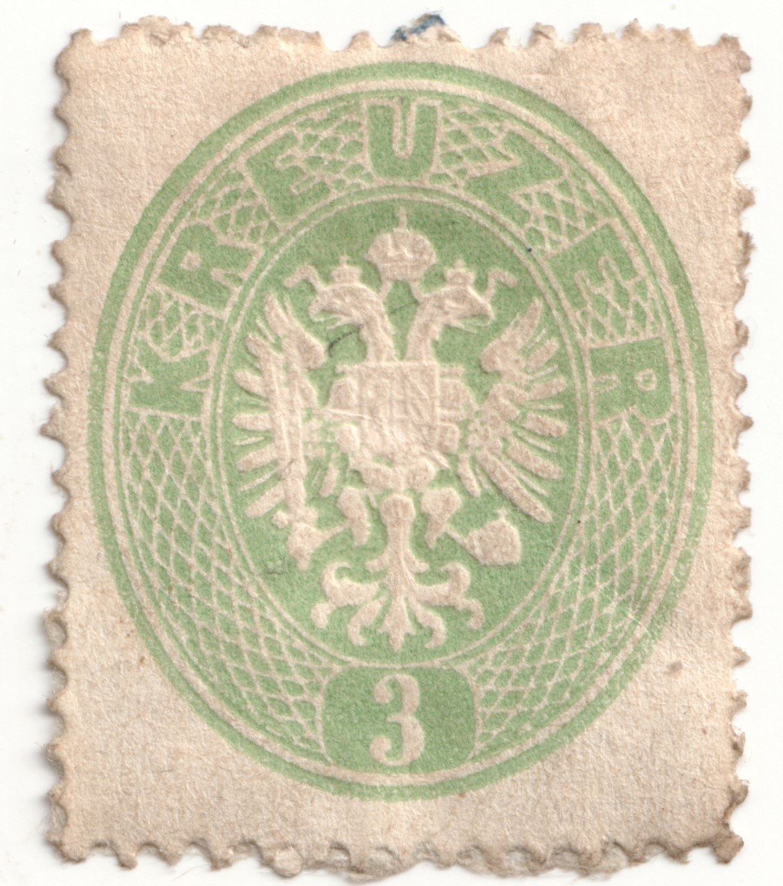 Austria 1863 3kr Green P14 - Mint MH