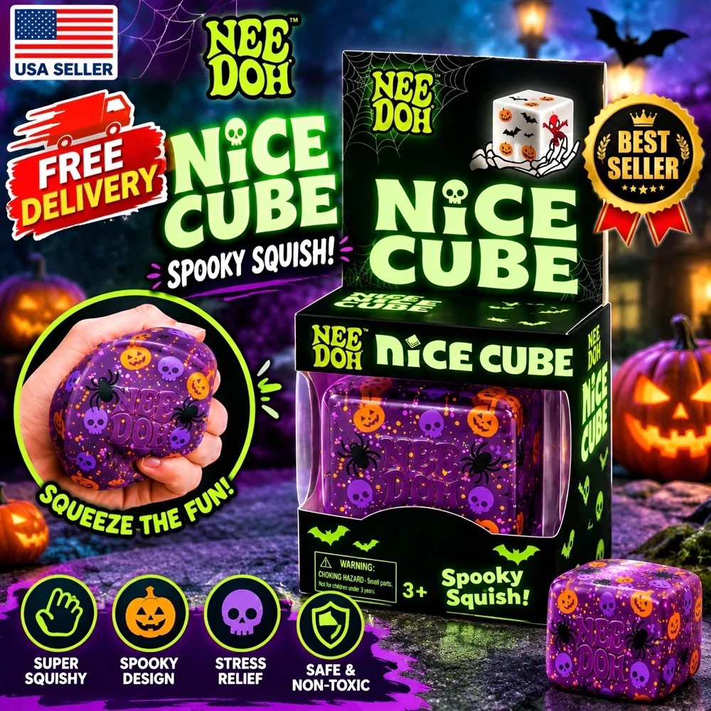 Nee-Doh-Halloween Nice Cube , Spooky Squish Schyling Halloween Squishy Nee-Doh-Halloween Nice Cube , Spooky Squish Schyling Halloween Squishy