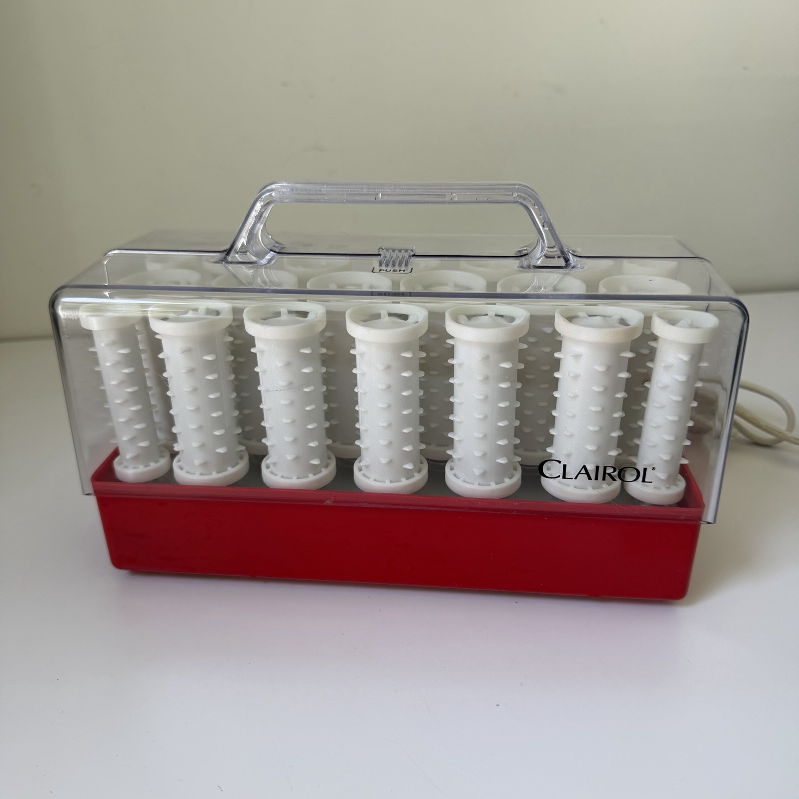 Vtg Clairol 20 Instant Style Setter C201 Hot Rollers Hair Curlers Red Vtg Clairol 20 Instant Style Setter C201 Hot Rollers Hair Curlers Red