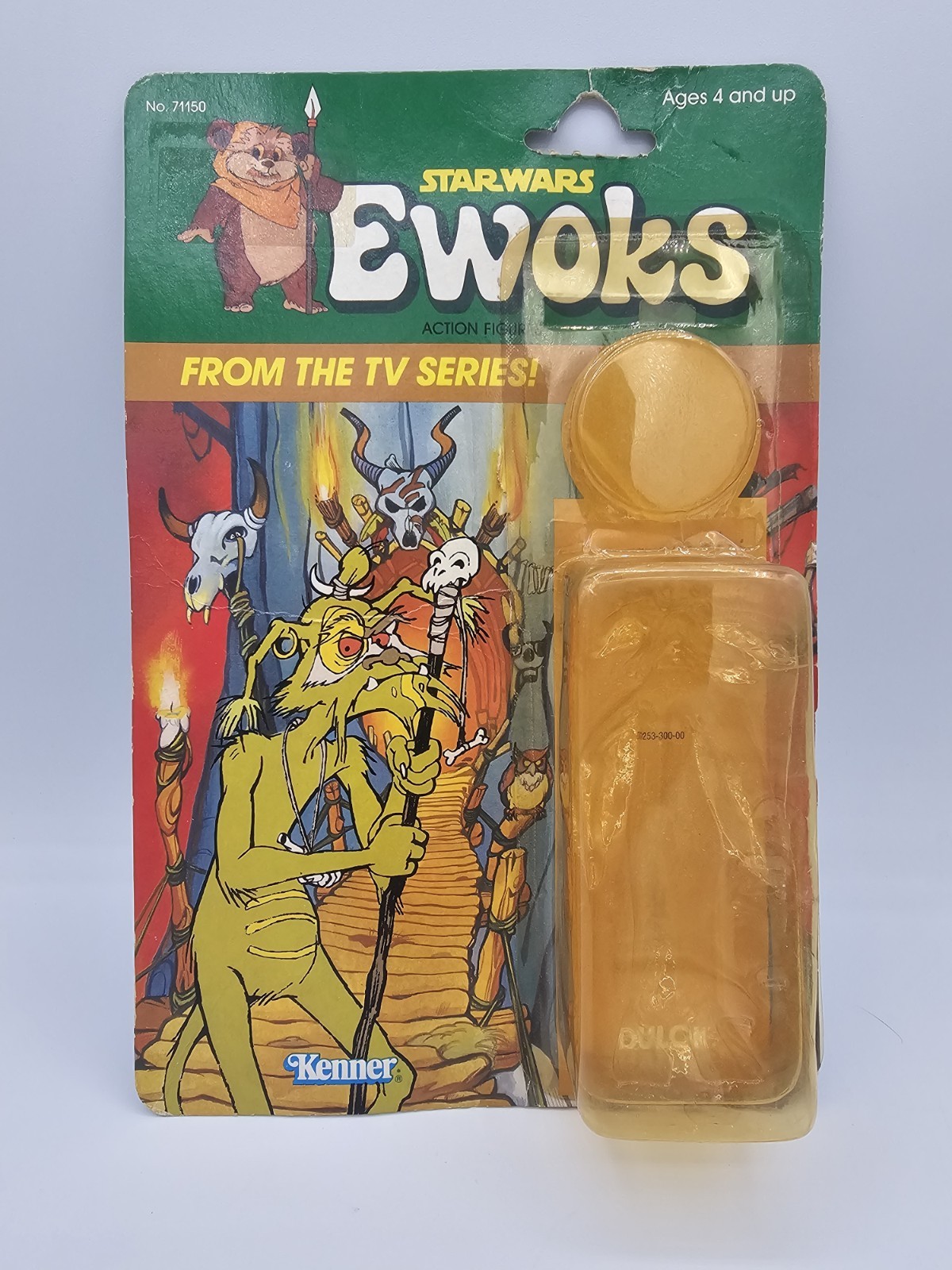 Vintage Kenner Star Wars Ewoks Cartoon Dulok Shaman - Card Back With Bubble-