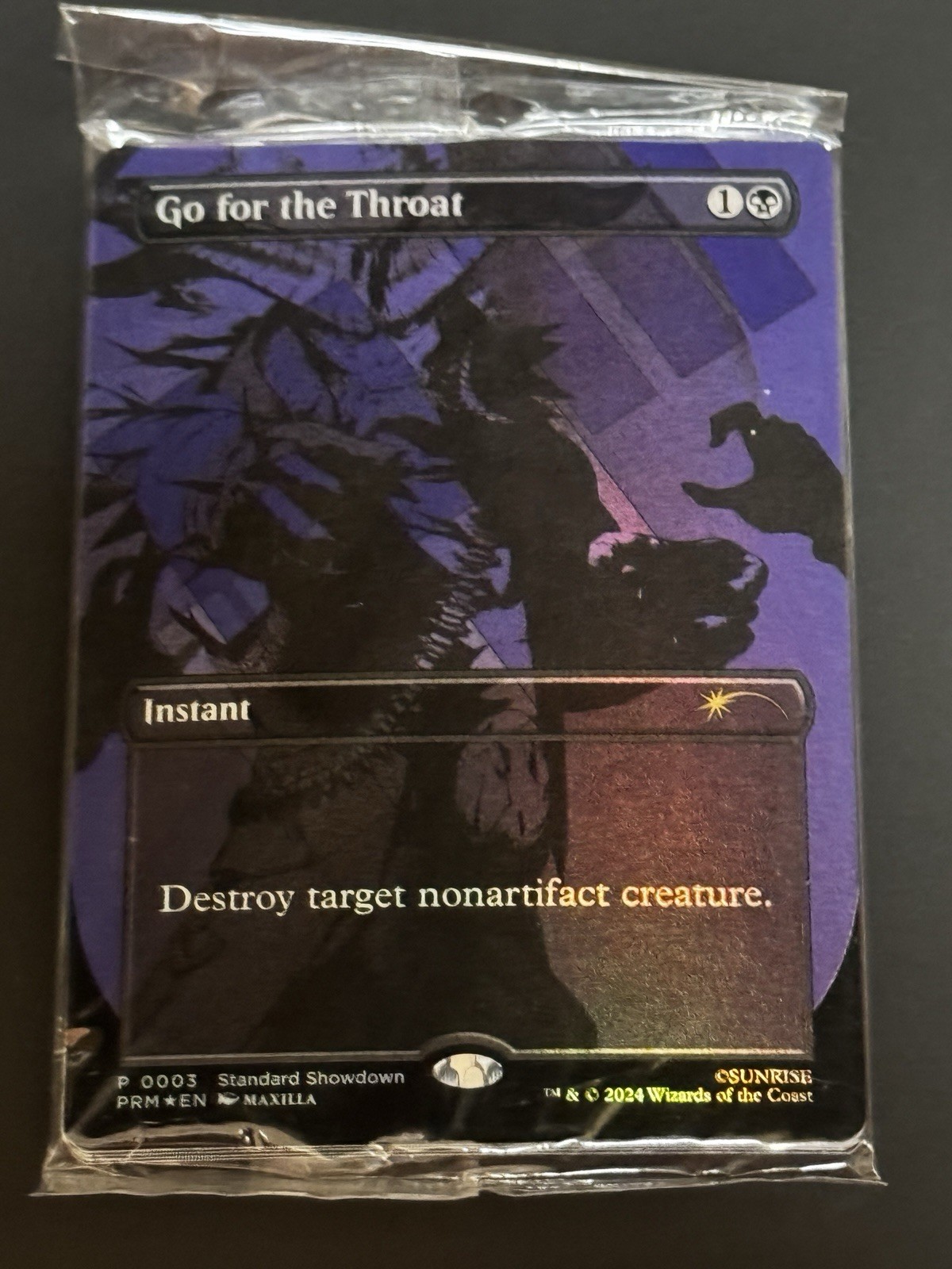 MTG  FOIL Go for the Throat (Standard Showdown) Borderless Promo #003(Sealed x5)