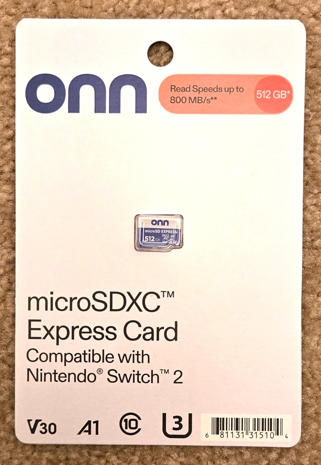 BRAND NEW ONN 512 GB MicroSD Express Card - Nintendo Switch 2 - 