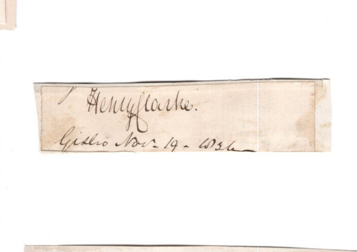 Reverend Henry Clarke (1814-1861) Vicar of Guisborough Signed Clip Autographed