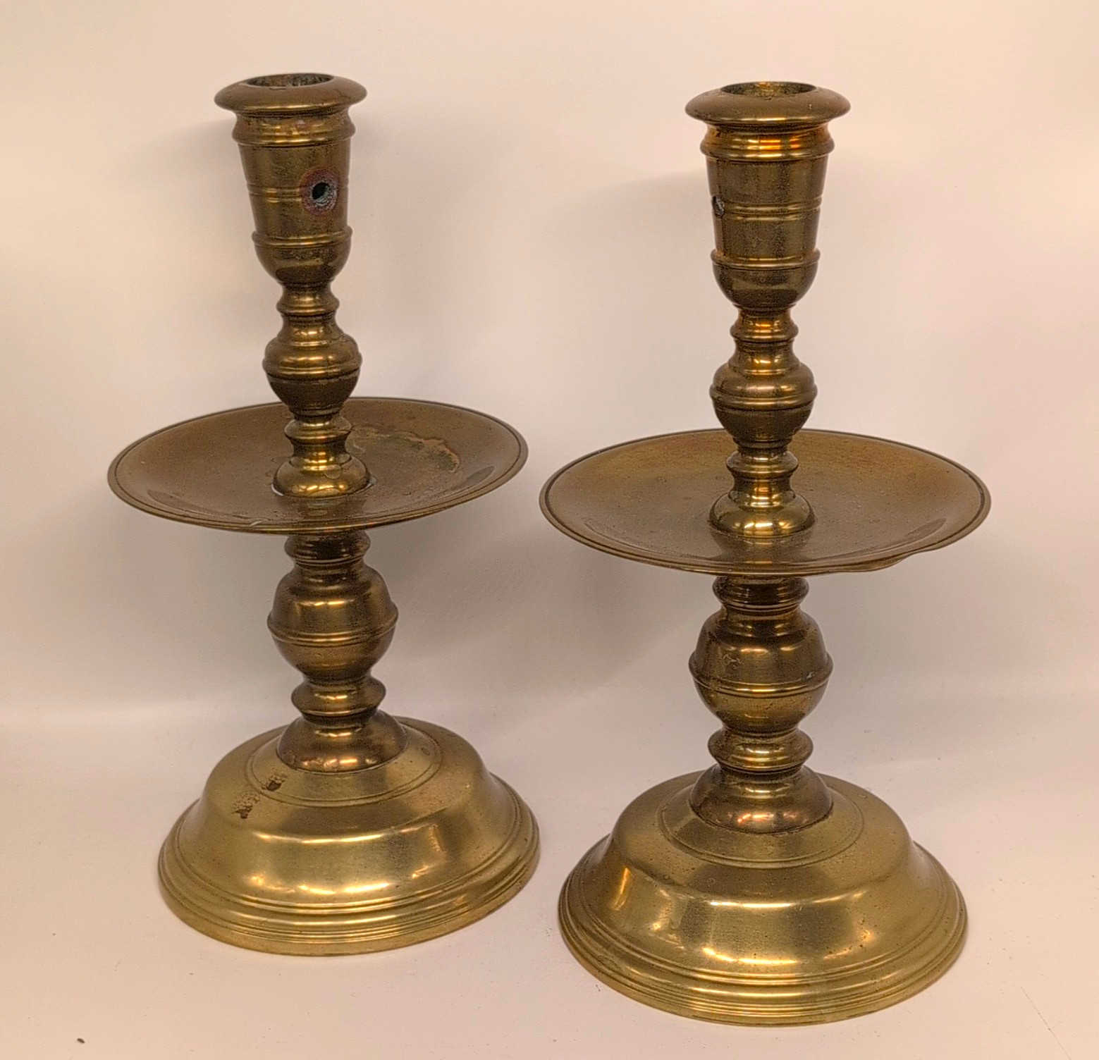 PAIR Vintage Solid Brass Candlestick Holders Mid Century Modern Home Accent 