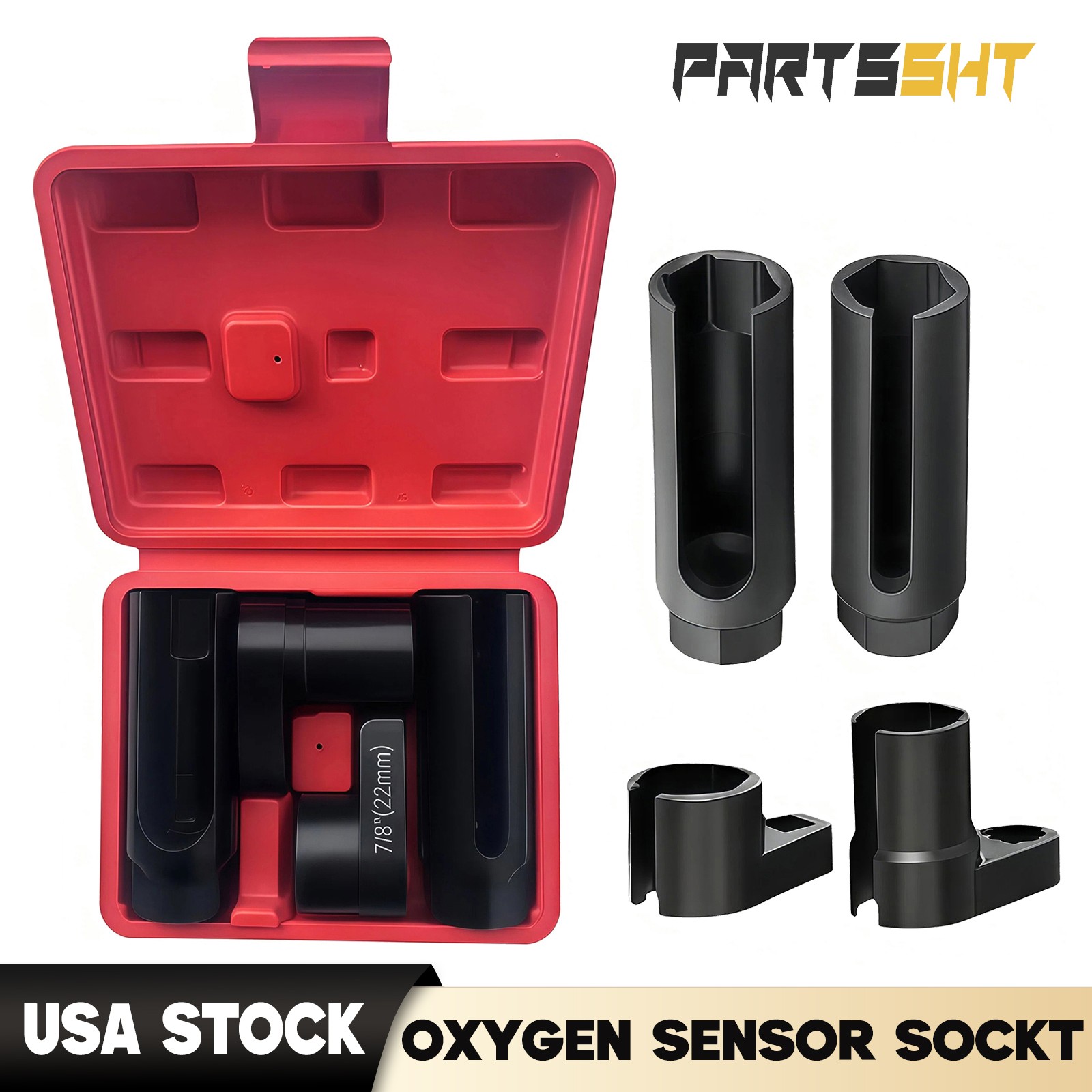 4pcs O2 Oxygen Sensor Socket Wrench Removal Tool 3/8