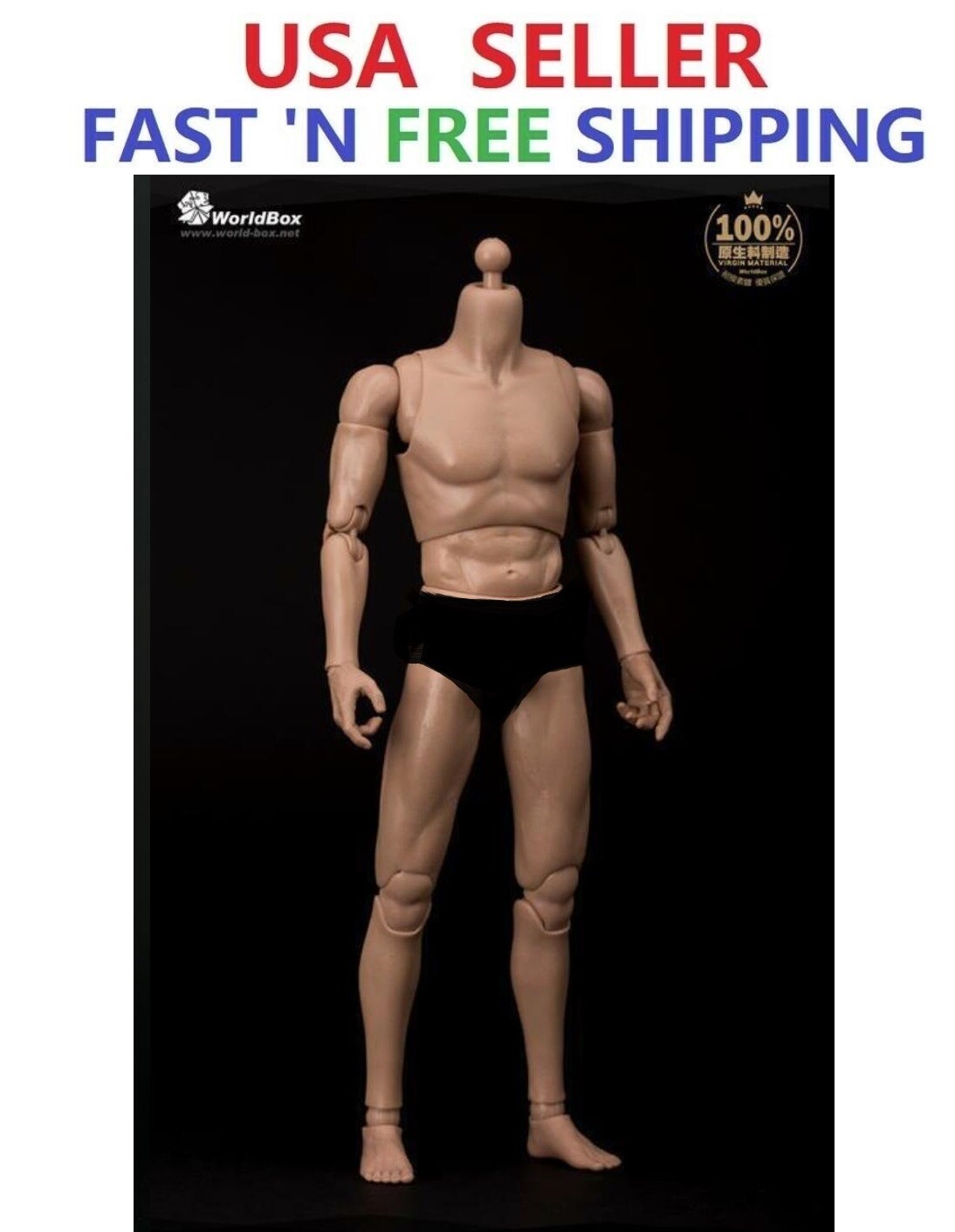 WorldBox 1/6 Scale Narrow Shoulder Male Figure Body STRONG DURABLE AT011