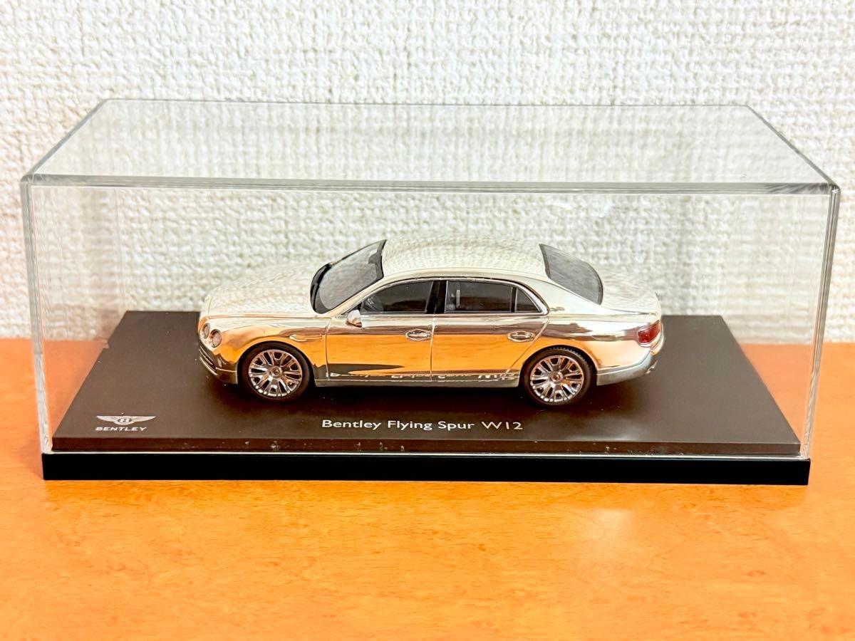 Bentley Flying Spur W12 1/43 mini car plated silver with case [ultra rare,