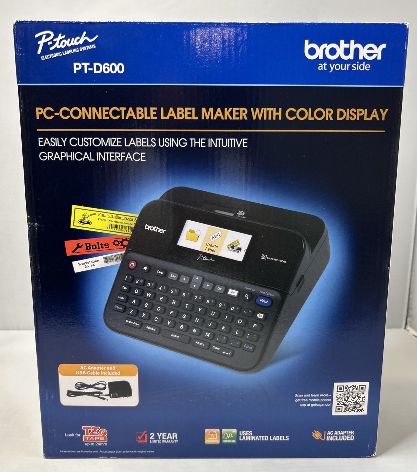 Brother P-Touch PT-D600 PC Connectable Label Maker Color Display BRTPTD600 NEW