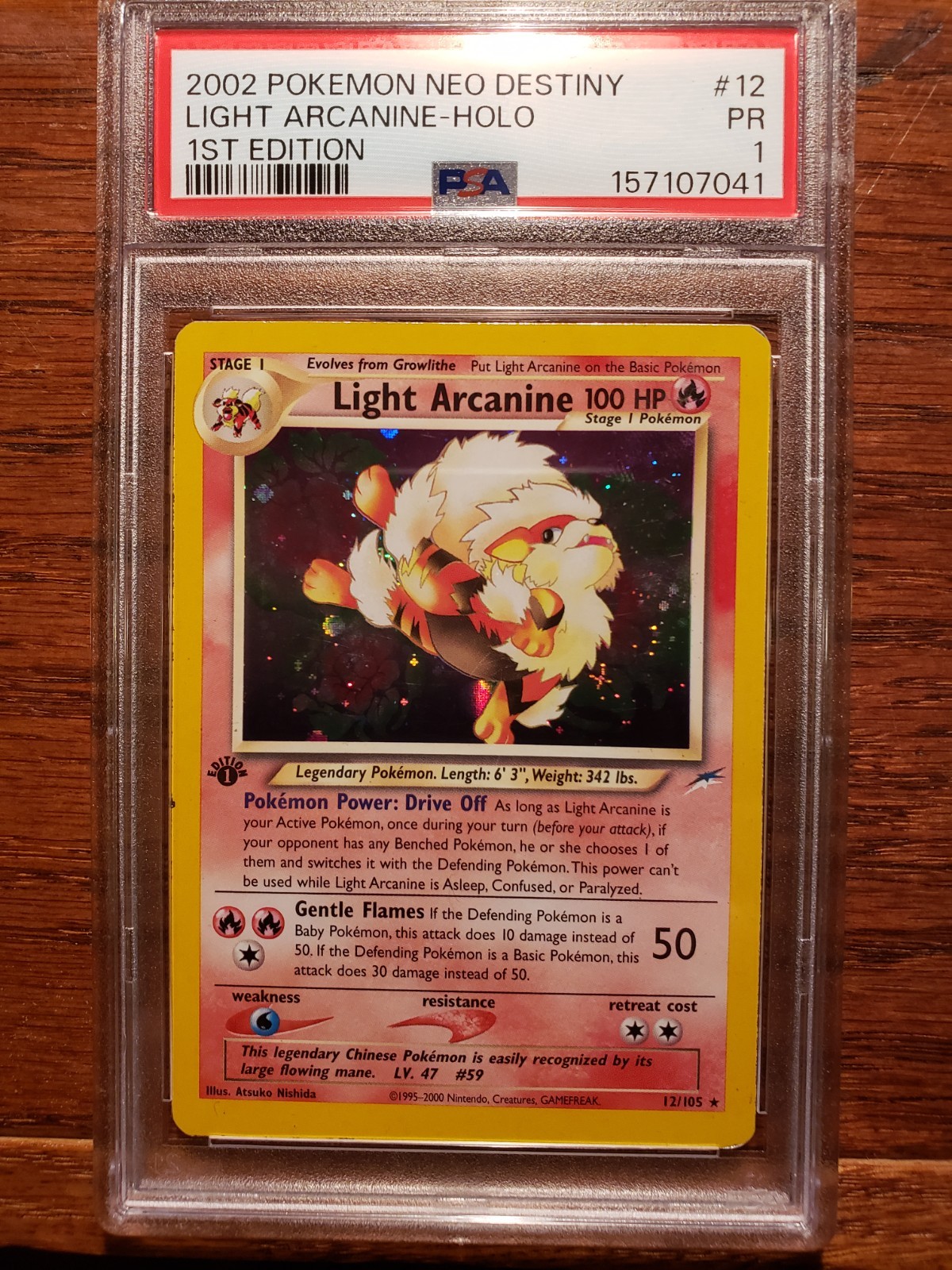 2002 Pokemon Neo Destiny Light Arcanine Holo PSA 1 2002 Pokemon Neo Destiny Light Arcanine Holo PSA 1