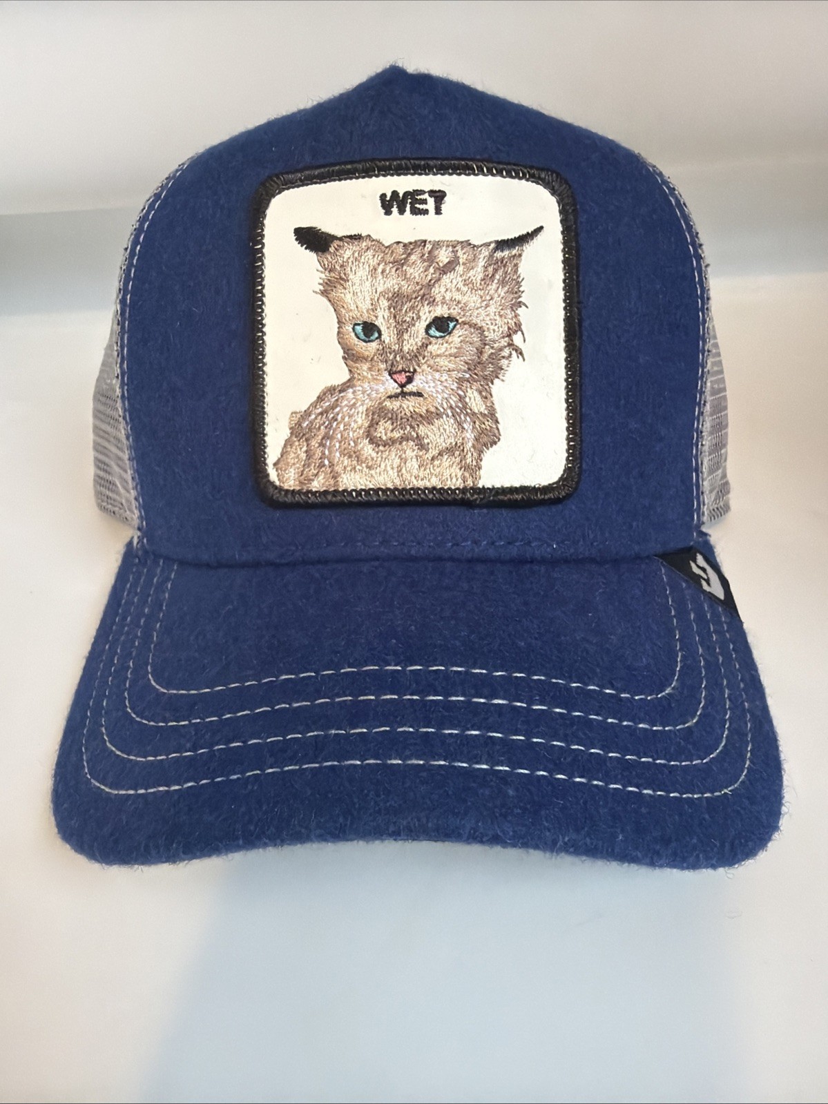 Goorin Farm RARE Vintage Wet Pussy Cat Blue Authentic NWOT Trucker Hat Cap New Goorin Farm RARE Vintage Wet Pussy Cat Blue Authentic NWOT Trucker Hat Cap New