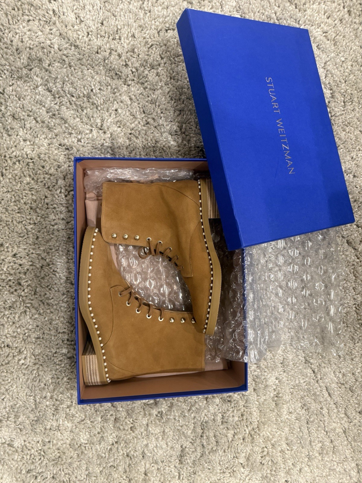 STUART WEITZMAN Tan SONDRA SLEEK BOOTIE Suede S3682 STUART WEITZMAN Tan SONDRA SLEEK BOOTIE Suede S3682