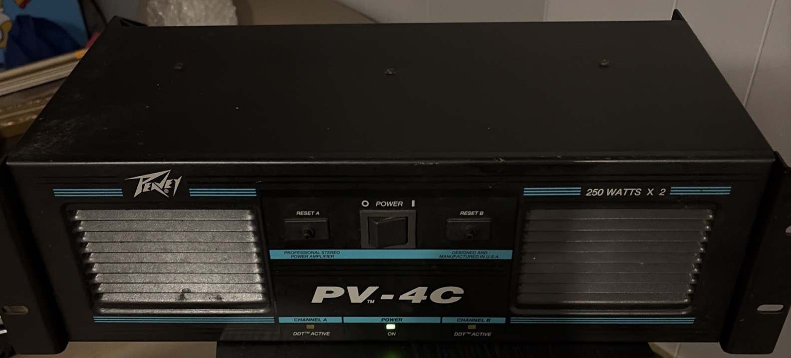 Vintage Peavey PV-4C 2-Channel Power Amplifier Powers On Fan Works Untested Vintage Peavey PV-4C 2-Channel Power Amplifier Powers On Fan Works Untested