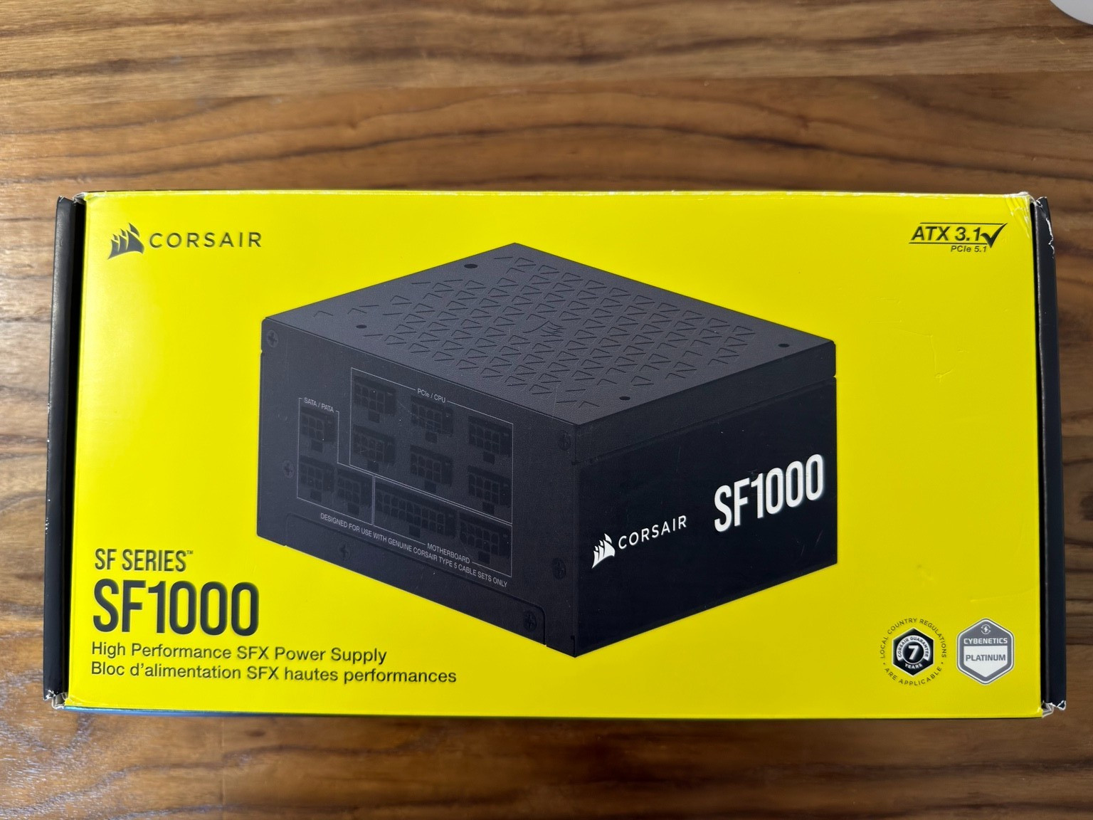 Corsair SF1000 SFX PSU Box Only ATX 3.1 Retail Packaging Inserts Manual No PSU