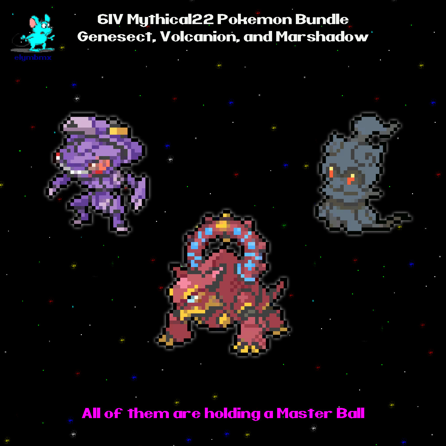 6IV Mythical22 Event Pokemon Bundle Volcanion Marshadow Genesect Sword Shield