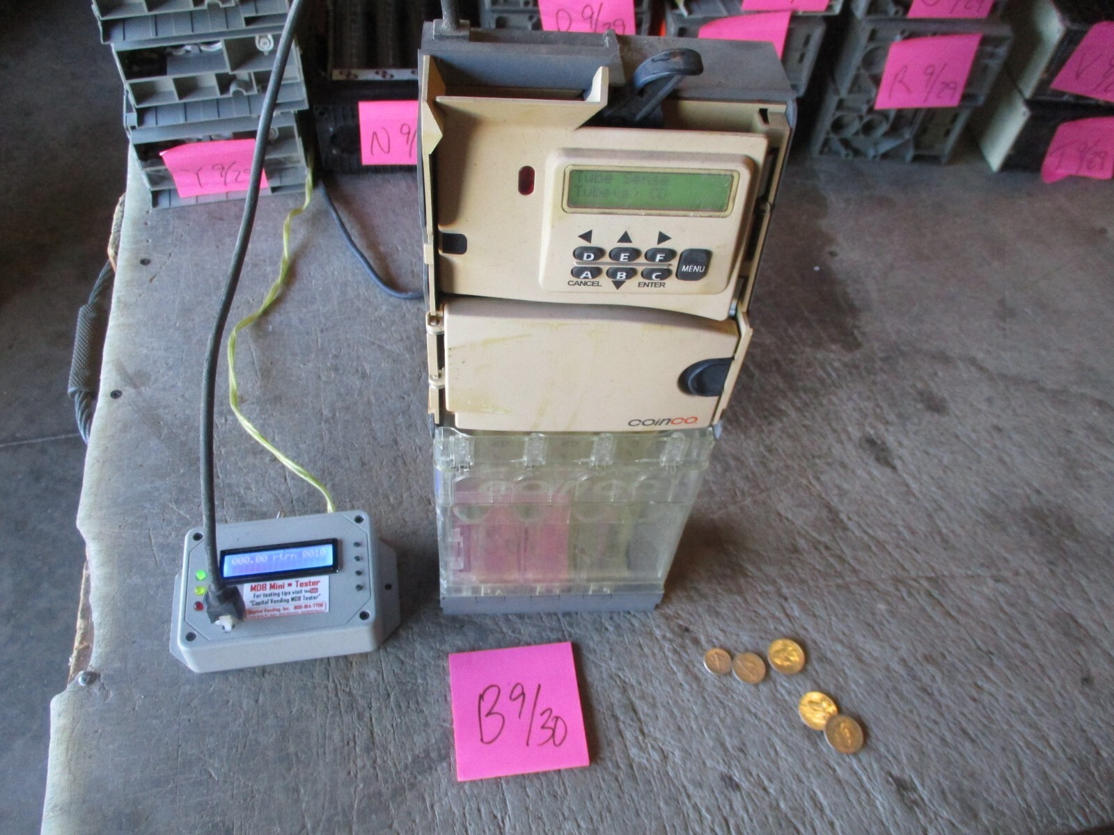 Used Coinco Coin Changer GLXU5-BE-K0, Not Working Correctly-Errors/Codes