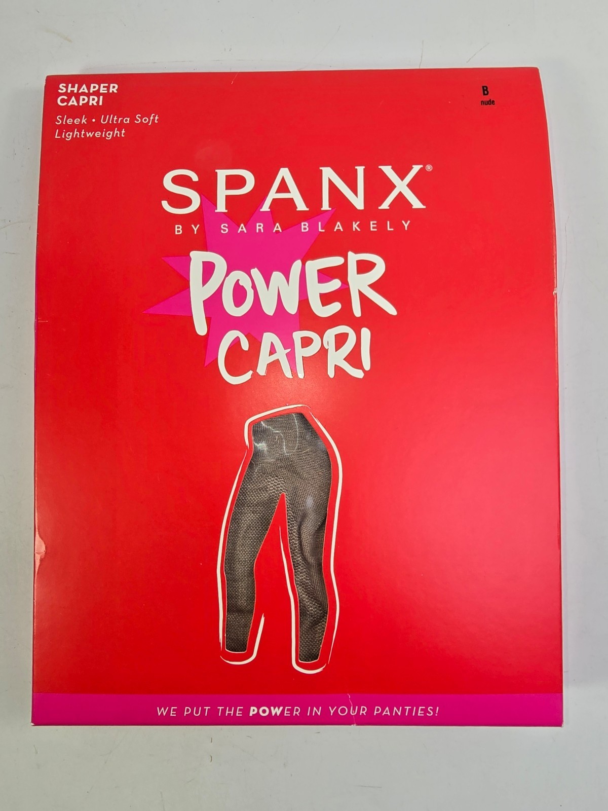 B Spanx Power Capri Shaper Nude Tummy Control Lightweight Shapewear NIB New