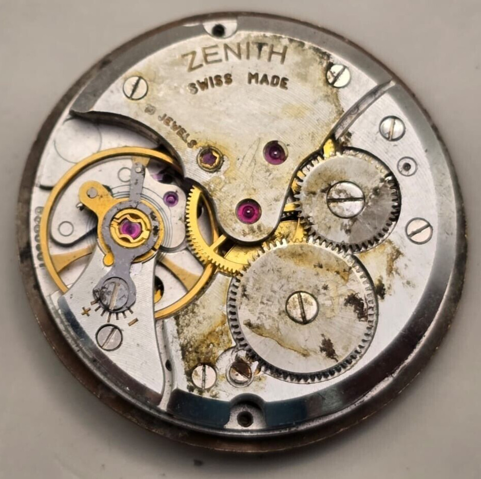 ZENITH 2531 2522C/2532C Watch movement with dial - For parts or project