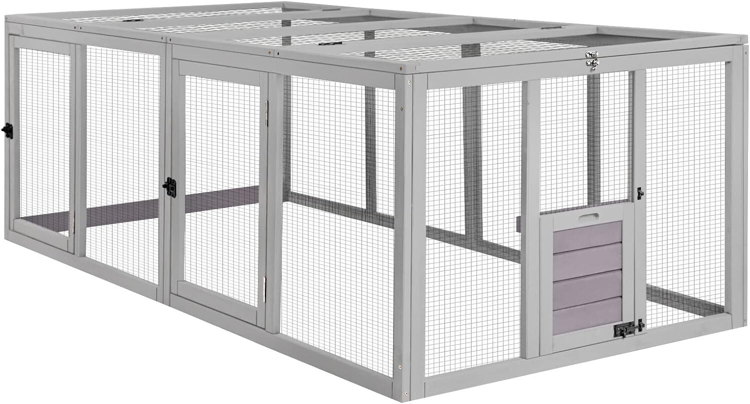 Aivituvin Chicken Coop Run Extension Rabbit Enclosure Outdoor Duck Playpen