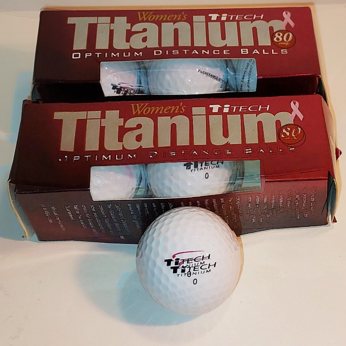 Women\'s TiTech Breast Cancer Awareness Golf Balls~(2) pkgs of 3~(6) Balls Total