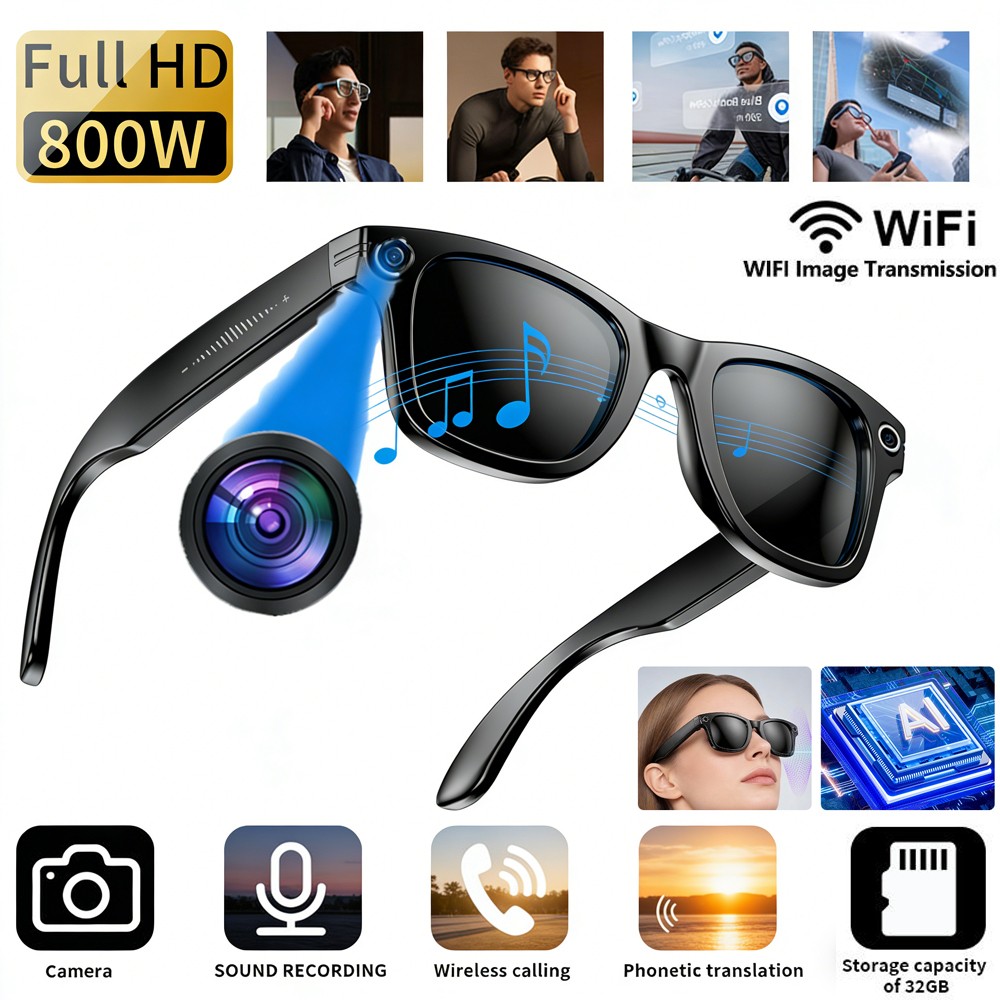 AI Gafas inteligentes Con Camara De Video Para Grabar Traducción de voz regalo