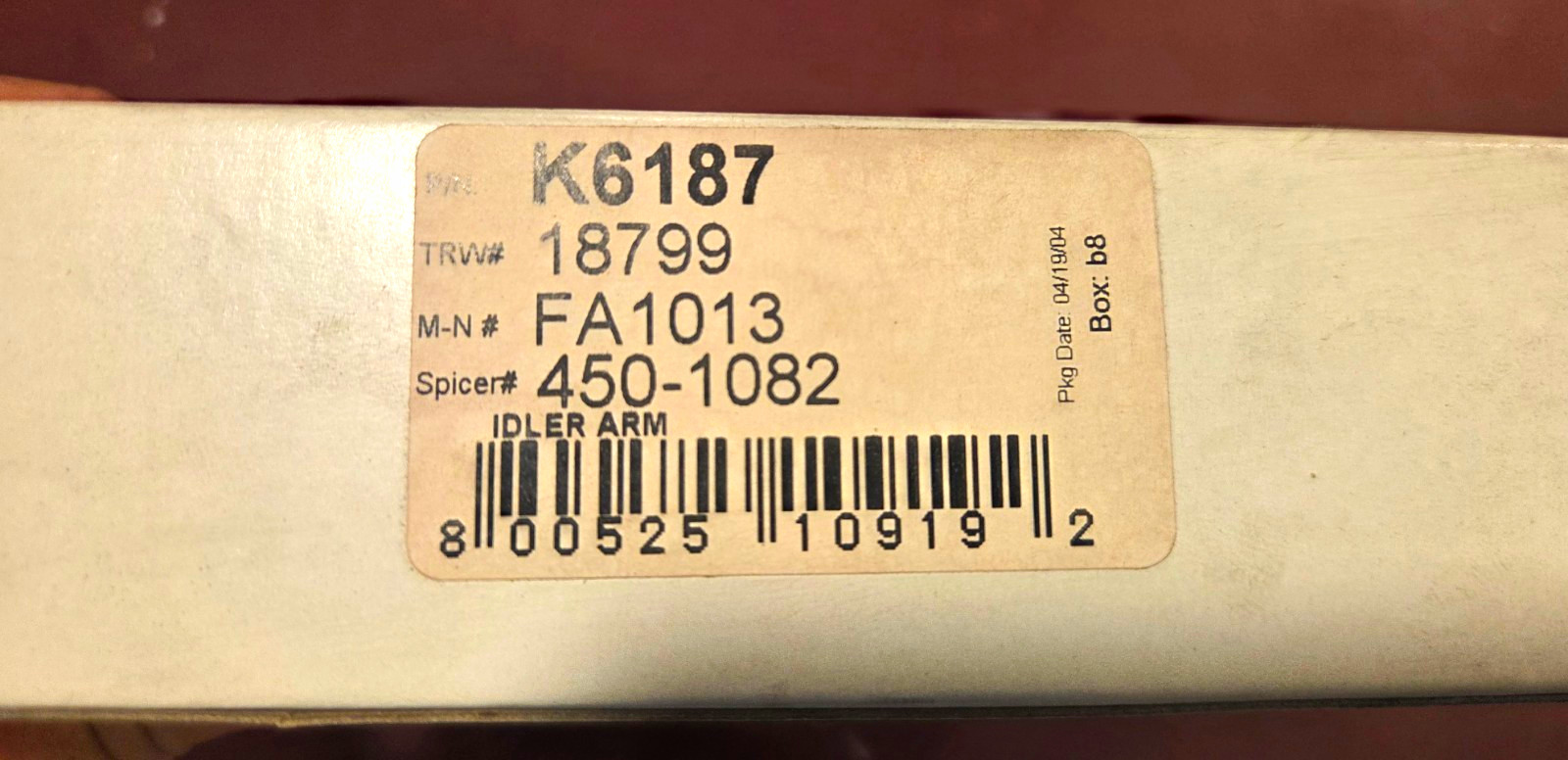 Falcon K6187 is a replacement steering idler arm Lot Of 3