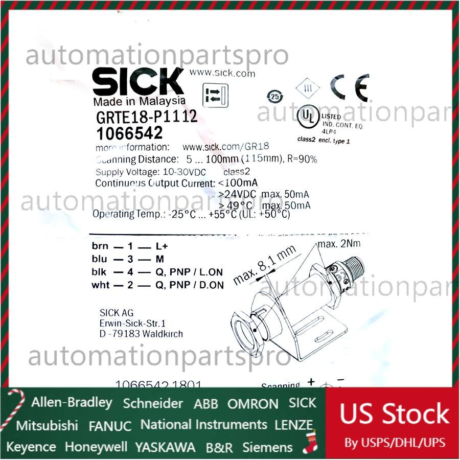 US FREE TAX SICK GRTE18-P1112 Cylindrical Photoelectric s ,PNP, # US FREE TAX SICK GRTE18-P1112 Cylindrical Photoelectric s ,PNP, #