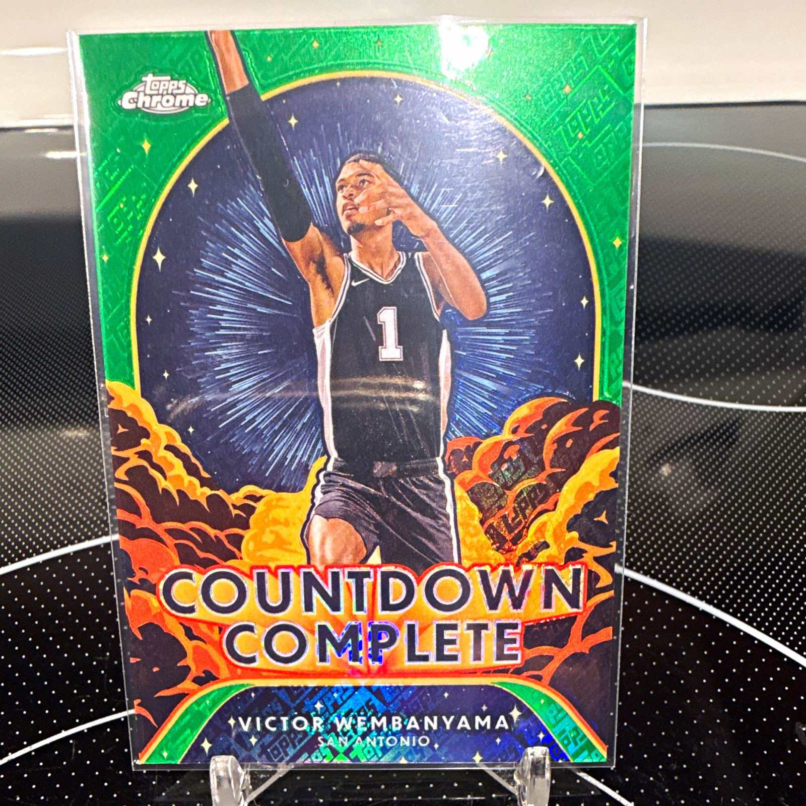 Topps 2024-25 Chrome Victor Wembanyama Countdown Complete #CC-1 Green Refractor