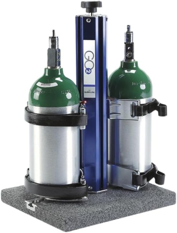 Sure-Lok FE201122-2 GO2 Twin O2 Cylinder Holder L-Track School Bus Paratransit