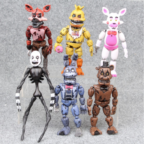 6pcs Set Five Nights at Freddy's  6‘’ Action Figures FNAF Toys w/light.