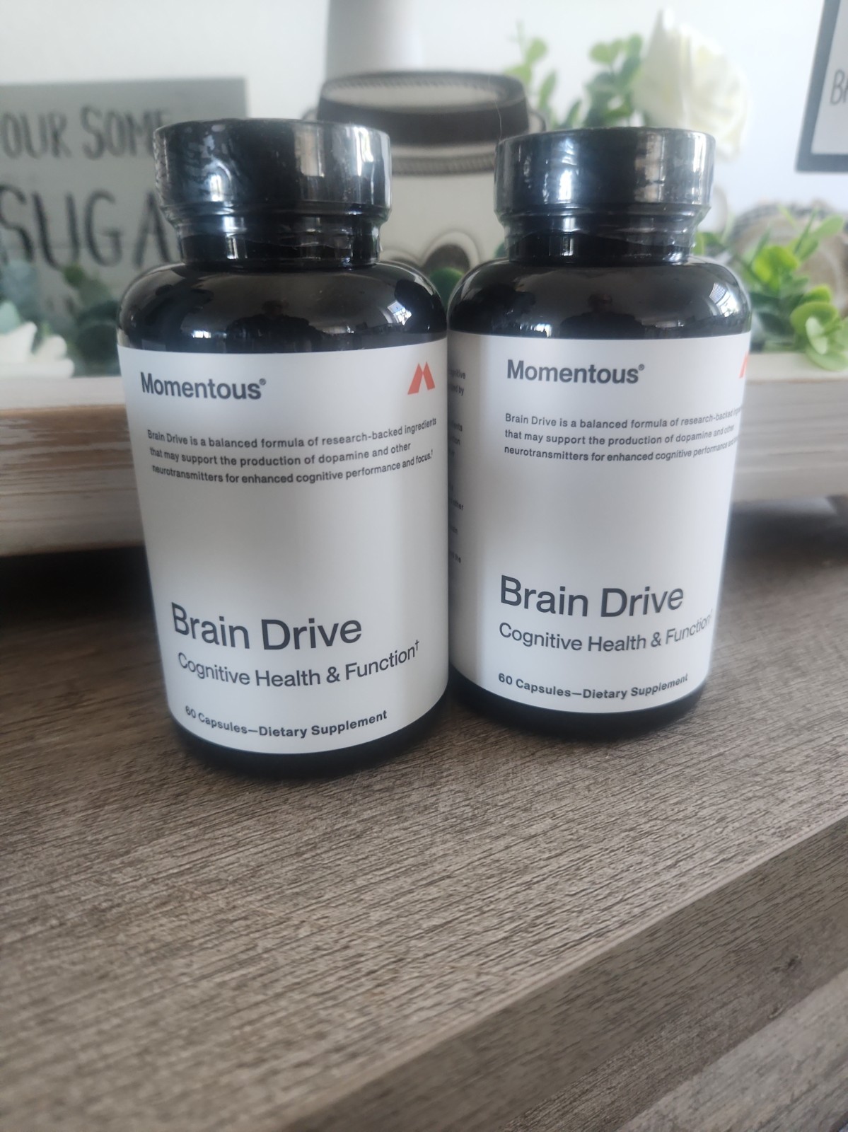 NEW Vitamin Lot of 2 X Momentous Brain Drive Cognitive Health Dopamine Bacopa 