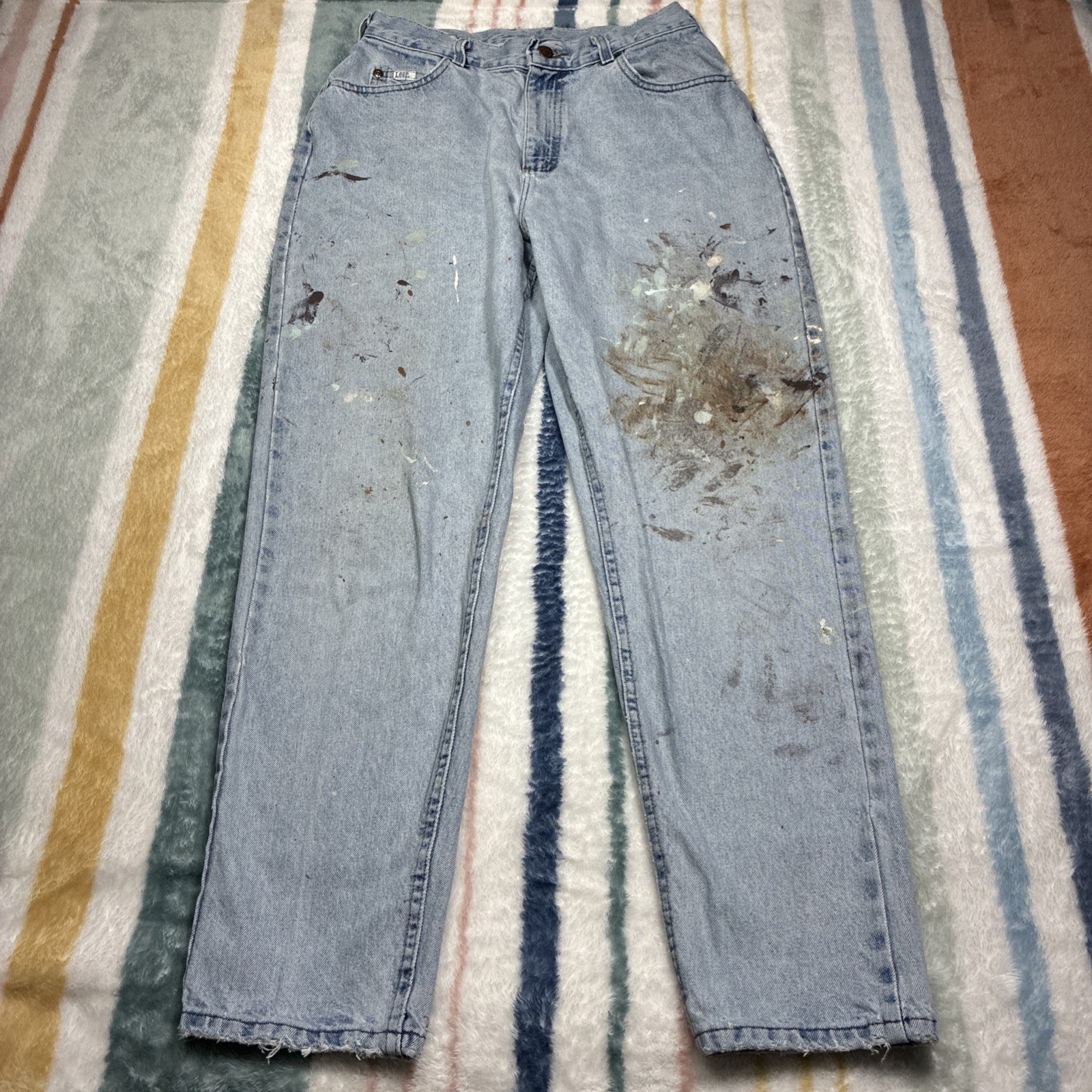 Vintage Lee Riders Jeans 30x31 Distressed Paint Art Cottagecore Union USA 1109 Vintage Lee Riders Jeans 30x31 Distressed Paint Art Cottagecore Union USA 1109