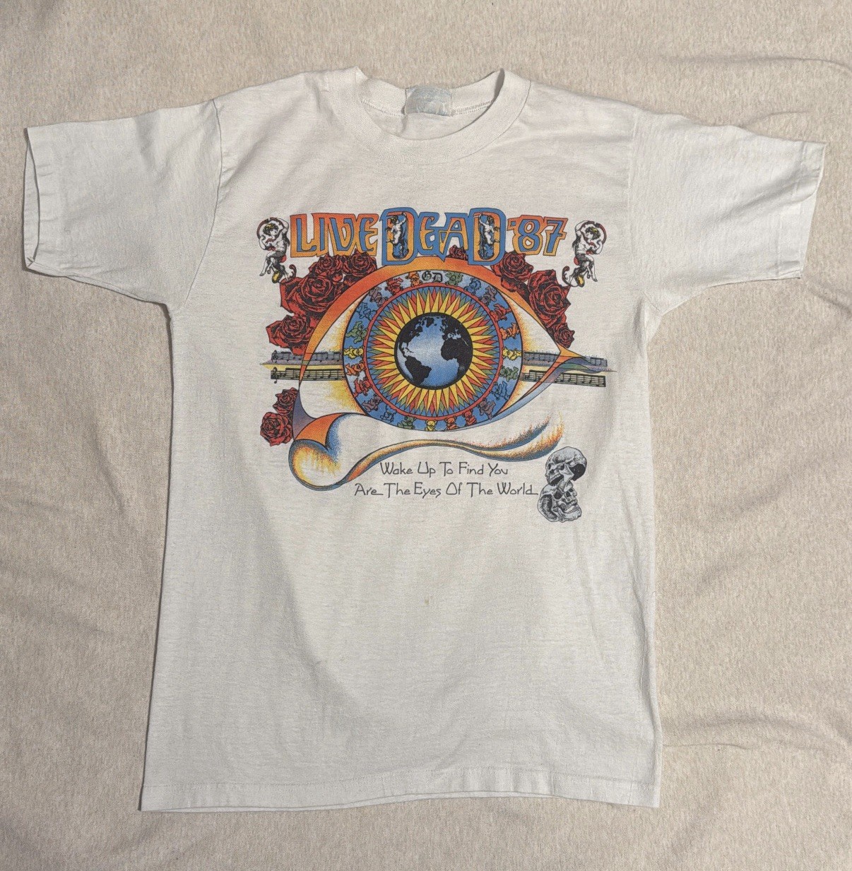 Vintage 1987 Grateful Dead Live Dead 87\' Eyes of the World T-shirt Medium