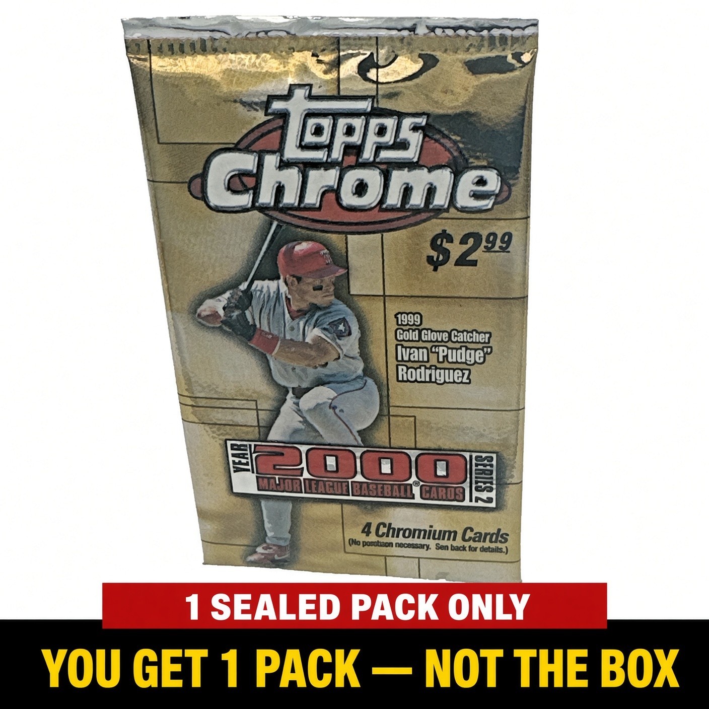 🔥 2000 Topps Chrome MLB Sealed Pack 4 Cards | Factory Fresh Unopened | Refracto
