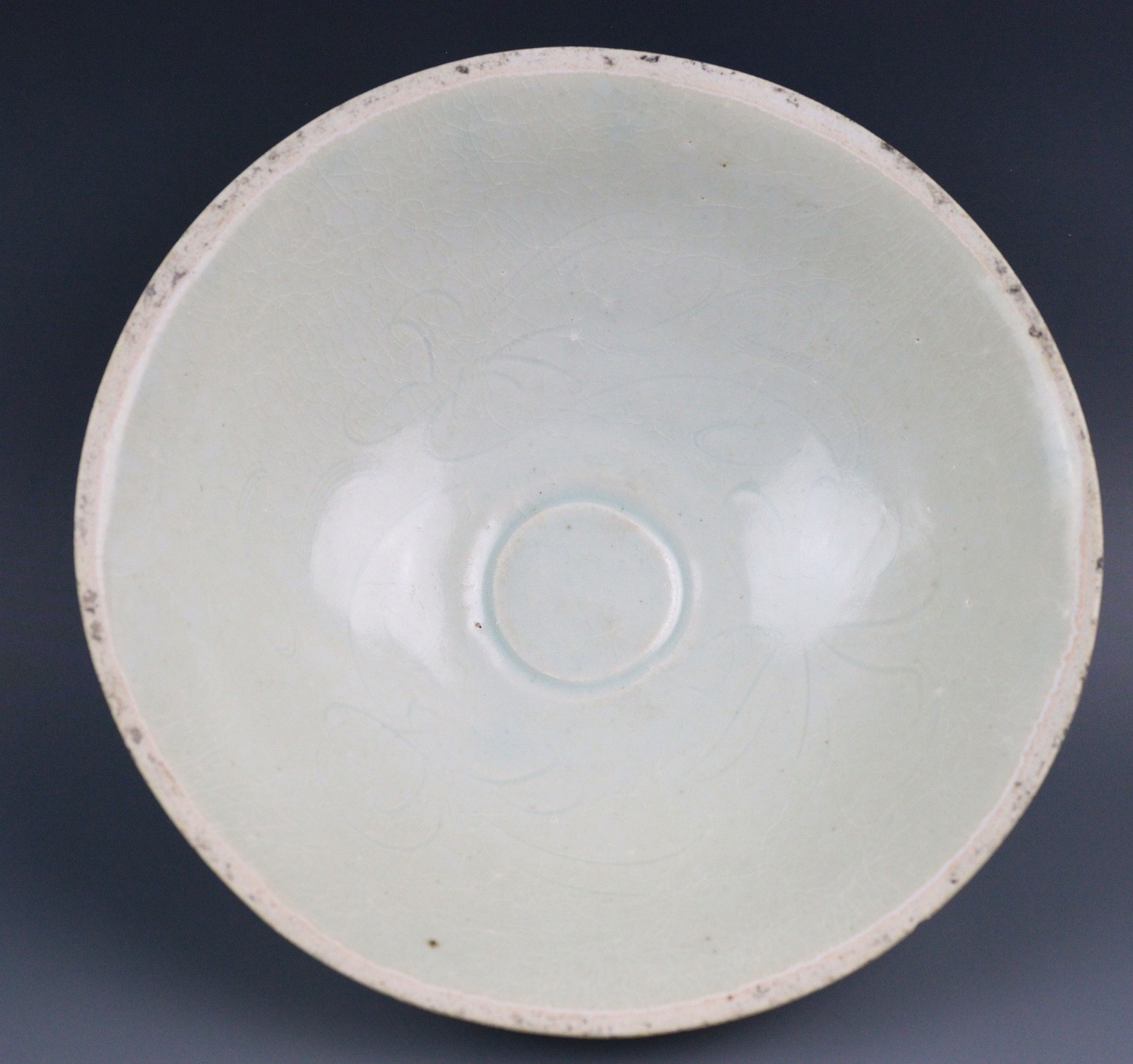 Chinese 13-14th C. Song-Yuan Qingbai carved bowl 7.25
