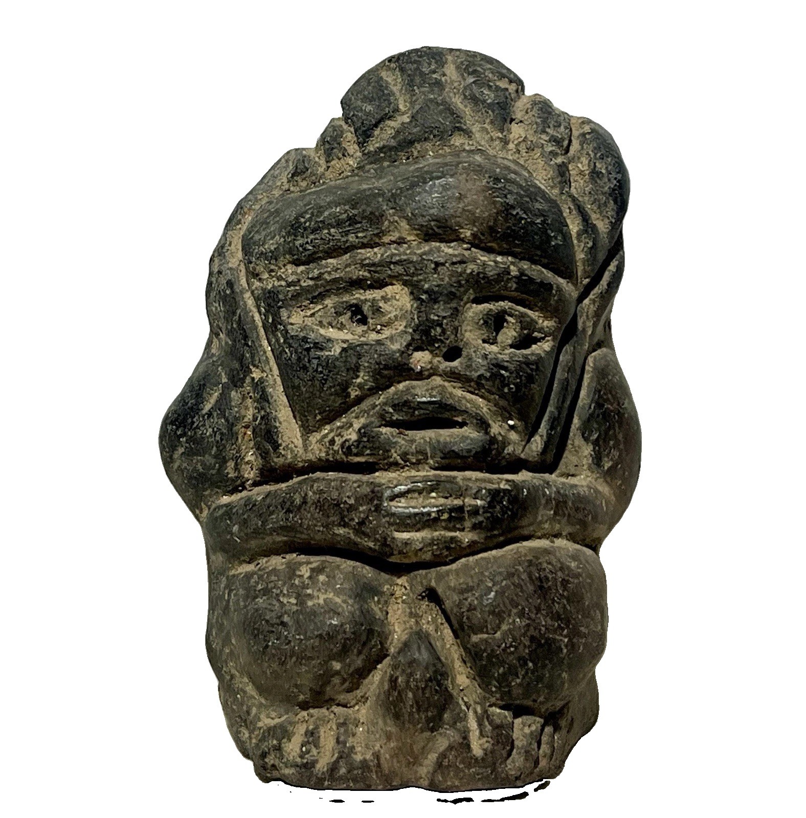 Old Carved Green Stone Effigy.