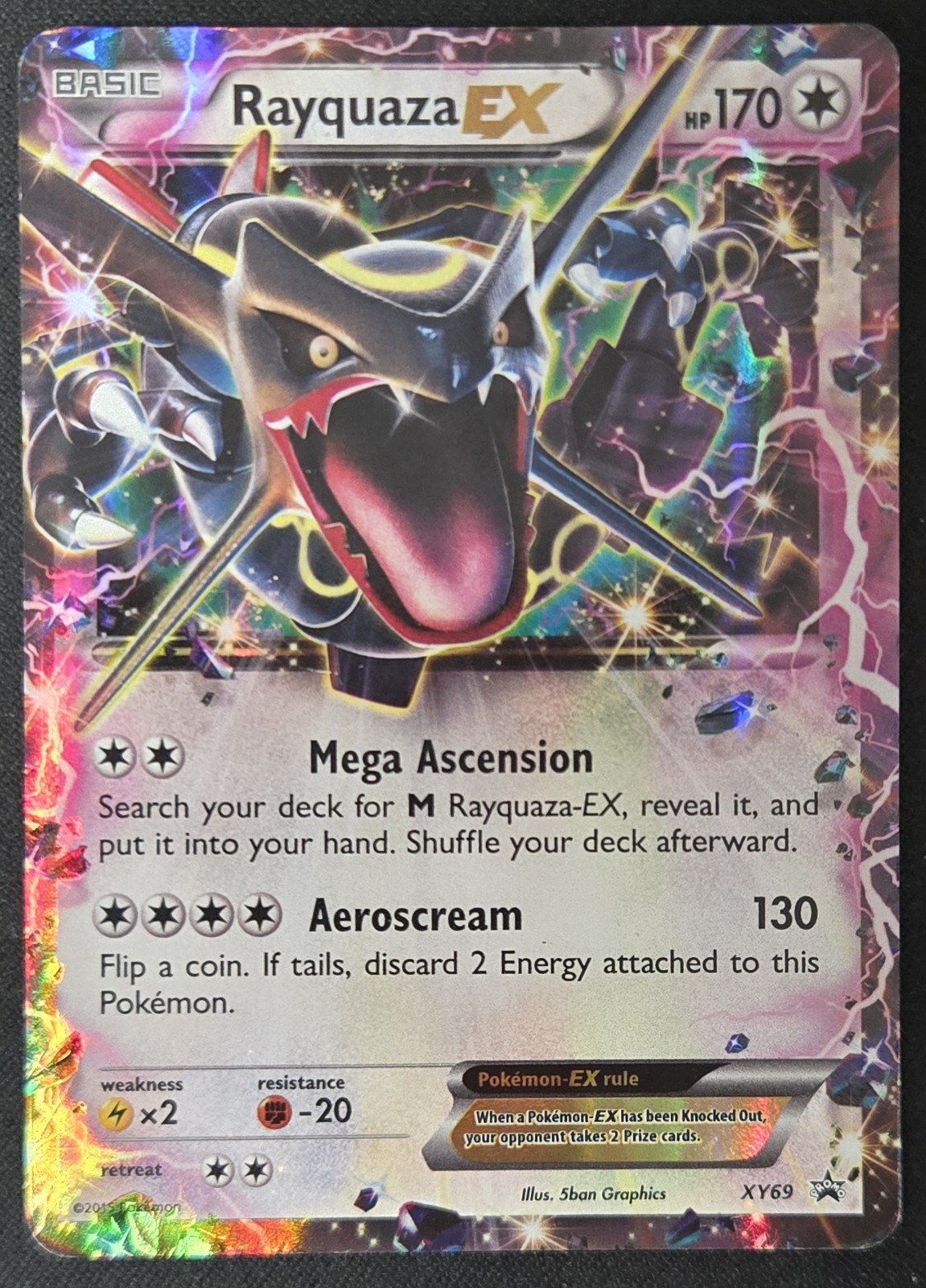 Rayquaza EX XY69 X&Y Black Star Promos Extended Art Shiny Holo Pokémon 2015 MP A