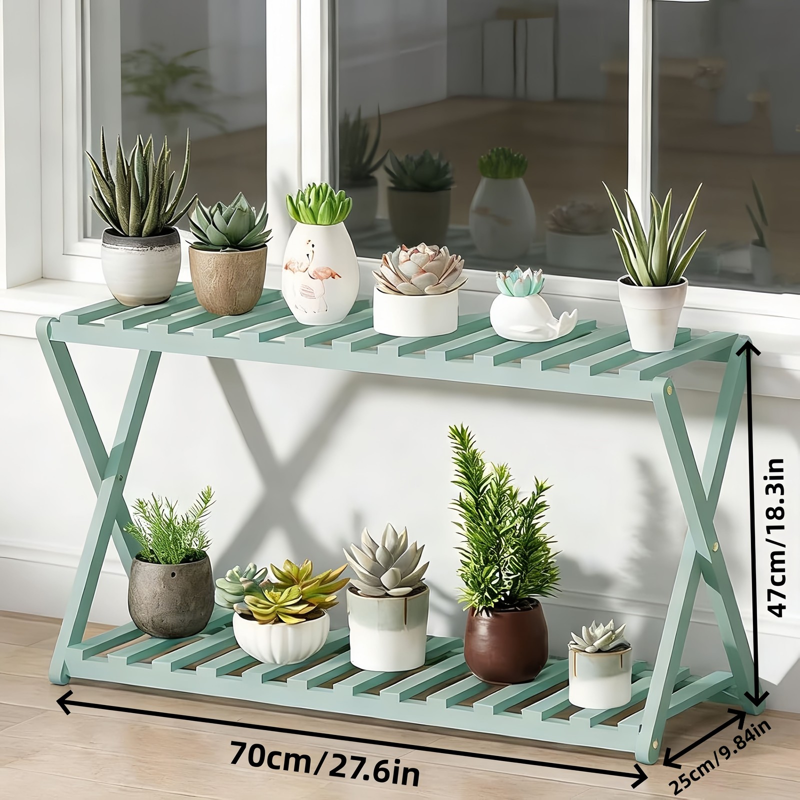 Birdock 2-Tier Bamboo Plant Stand, Flower Stand Birdock 2-Tier Bamboo Plant Stand, Flower Stand