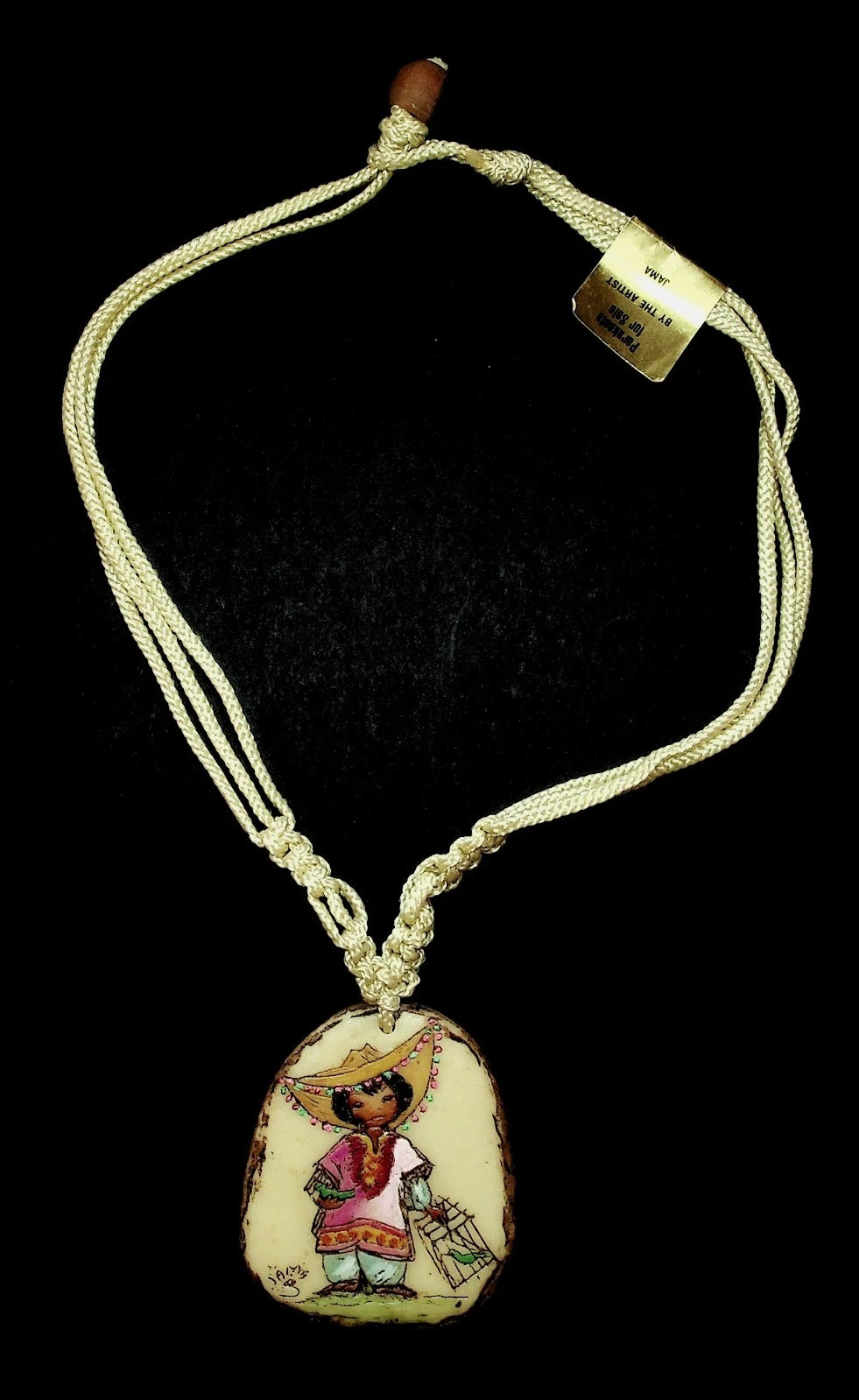 Handcrafted Artisan Bone Pendant Necklace \