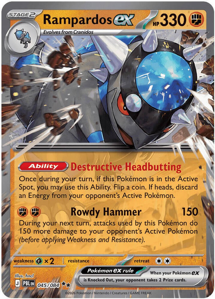 RAMPARDOS EX 045/084 PITCH BLACK POKEMON (DOUBLE RARE, NM) RAMPARDOS EX 045/084 PITCH BLACK POKEMON (DOUBLE RARE, NM)