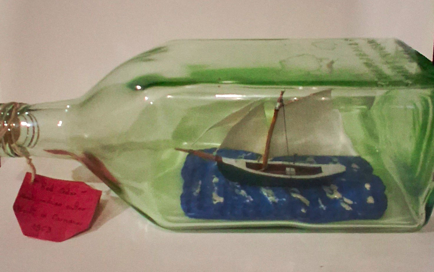Vintage J Bally Rhum Bottle Ship in Bottle Carriacou Cutter Wax Seal Wood No 26 Vintage J Bally Rhum Bottle Ship in Bottle Carriacou Cutter Wax Seal Wood No 26