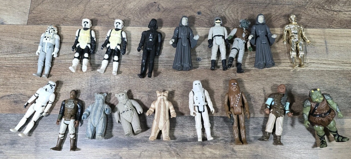 Vintage Star Wars Kenner Figure Lot of 19 Hong Kong
