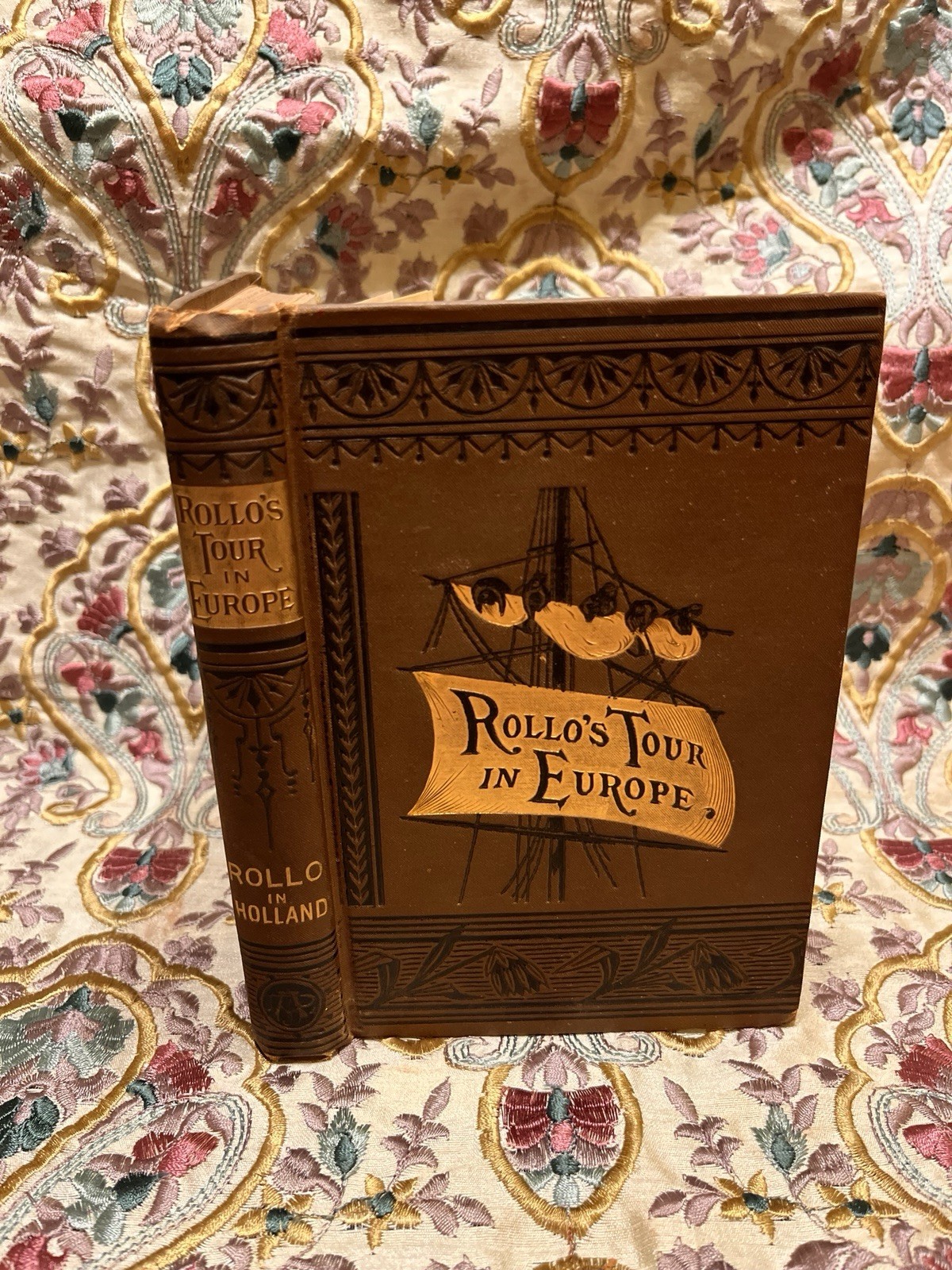 Jacob Abbott Rollo\'s Tour in Europe: Rollo in Holland NY 1857 Beautiful Bindings