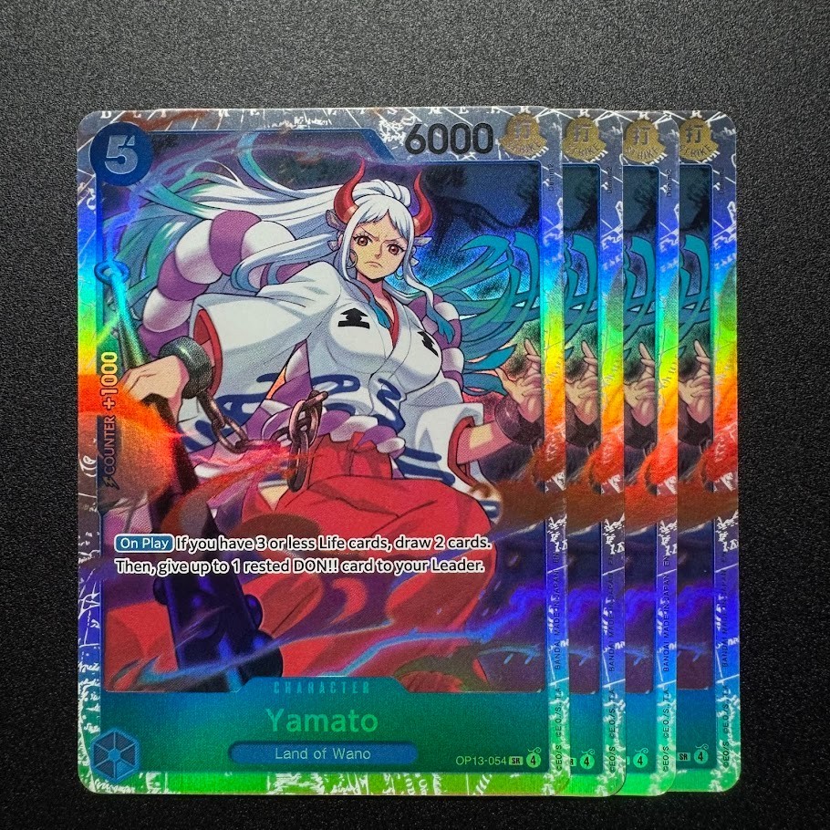4x Yamato OP13-054 SR Foil - One Piece TCG English Playset NM Red Blue Ace Deck