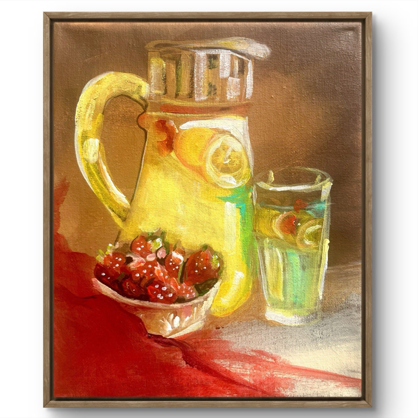 TITA PAINTZ Lemonade Lemons Original Hand Painted Kitchen Wall Art 8x10 Canvas