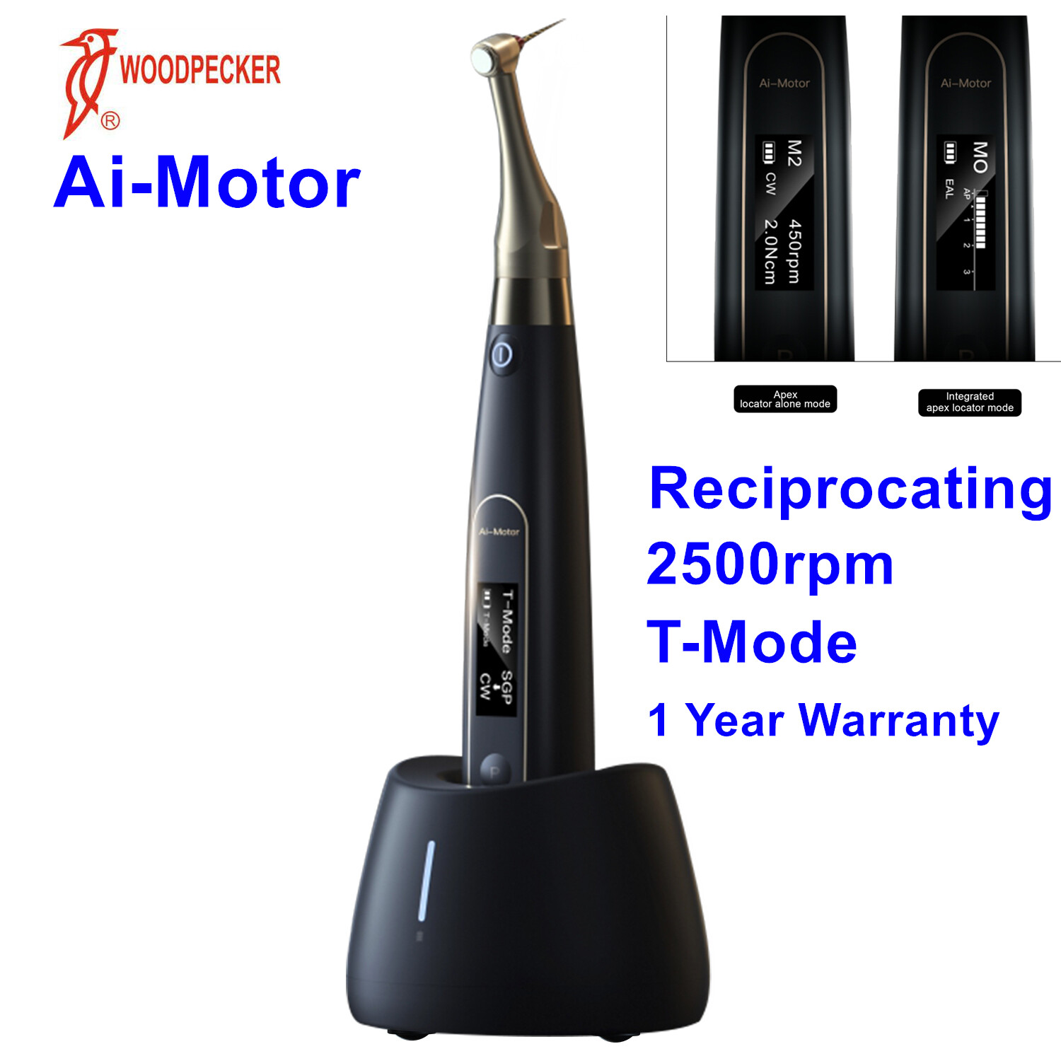 Woodpecker Ai-Motor Dental Brushless 6:1 Endo Motor w/ Apex Locator T-Mode