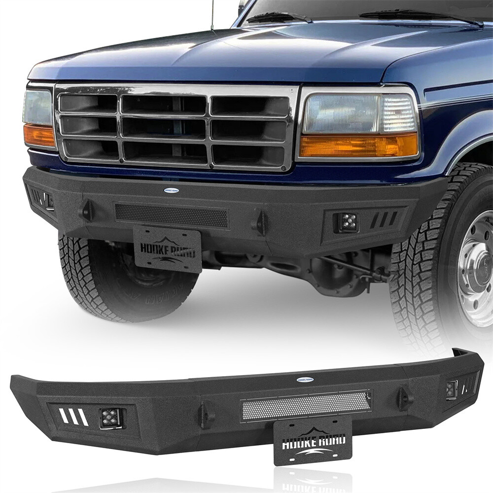 Front Bumper w/ Led Lights Fit 1992-1996 Ford Bronco F-150 F-250 F-350 Trucks