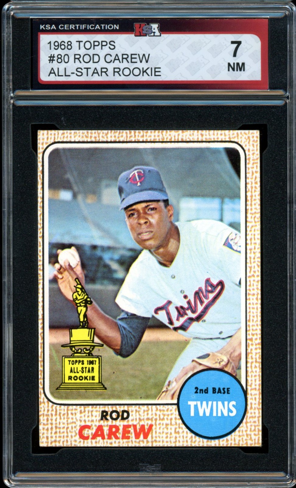 1968 TOPPS Baseball #80 Rod Carew HOF All-Star Rookie KSA 7 NM Minnesota Twins