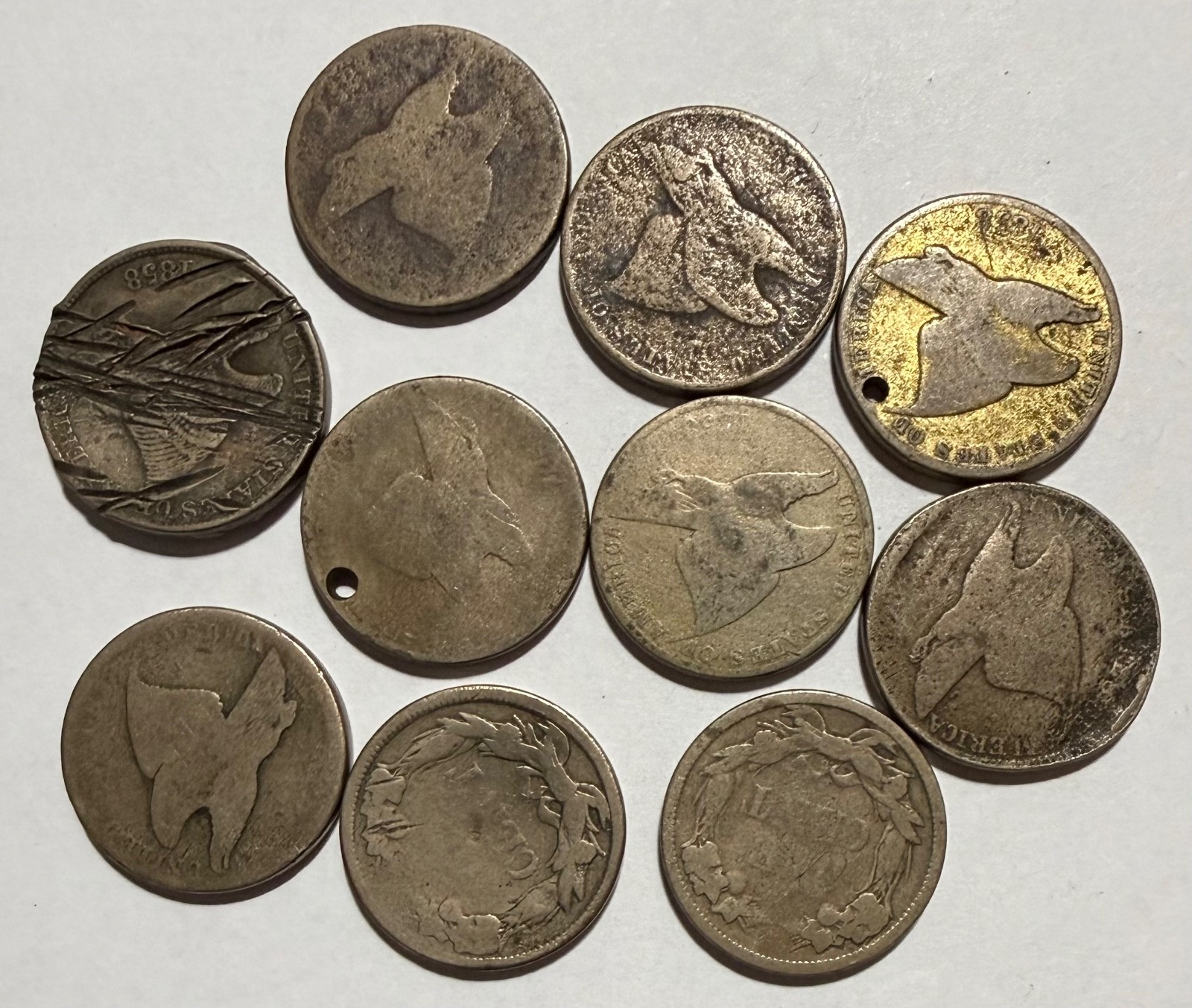 1 COIN - WORSE THAN CULL Flying Eagle Cent Penny LOW GRADE/DAMAGED/JUNKY =