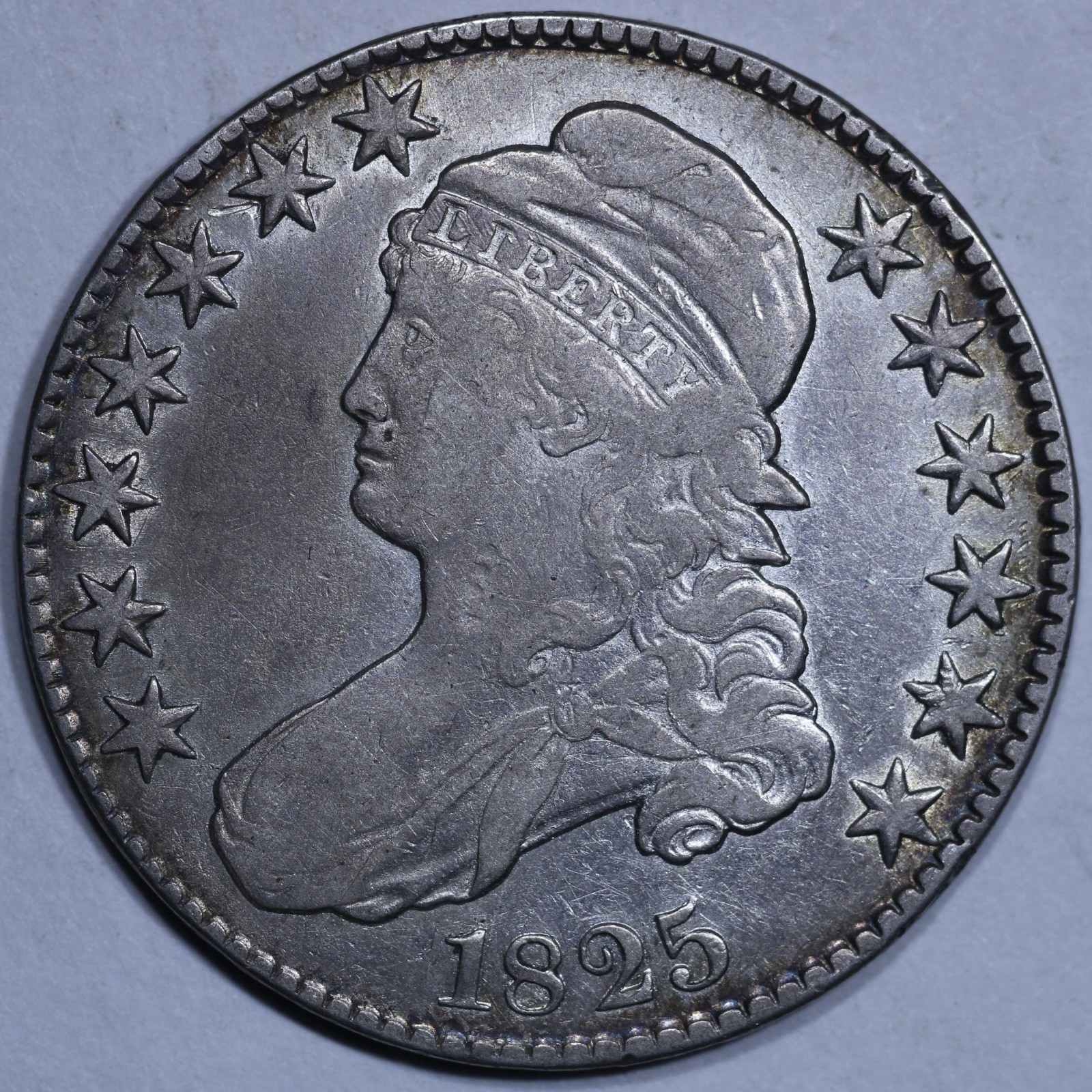 1825 Capped Bust Half Dollars - 50c Raw VF+/XF - Nice Coin