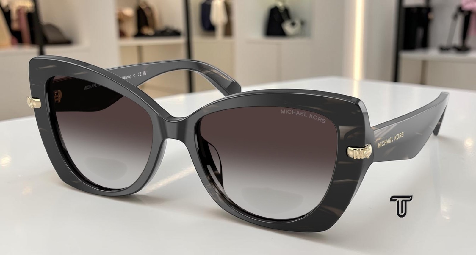 MICHAEL KORS MK2258U 40348G Atlanta Black Horn Grey Grad 55mm Women\'s Sunglasses